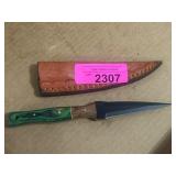 Fixed-Blade Knife with Leather Sheath