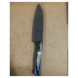 Damascus Steel Knife With Multicolored Handle