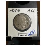 1919-D Buffalo Nickel in Holder