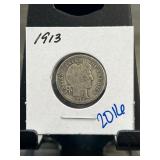 1913 Barber Dime in Holder