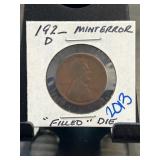 192_-D Lincoln Cent Mint Error Coin