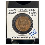 1941 DDR-002 Rare Lincoln Wheat Cent