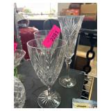 Three Clear Crystal Stemware Glasses