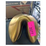 Decorative Gold-Tone Ceramic Fortune Cookie Dish