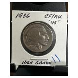 1936 Buffalo Nickel in EF/AU Condition
