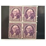1932 Washington Bicentennial Stamp Block
