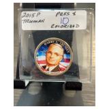 2015 P Truman Colorized Presidential Dollar
