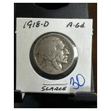 1918-D Buffalo Nickel in Holder