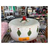 Holiday-Themed Ceramic Lidded Dish