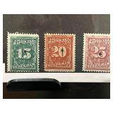 1881 U.S. Telegraph Stamp Set with Three Denominat