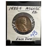 1935-S Lincoln Wheat Cent MS64 Rb