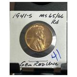 1941-S Lincoln Wheat Cent MS65/66 RD