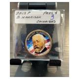 2012 P Benjamin Harrison Colorized Dollar