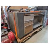 Metal Workbench with Drawers and Shelving