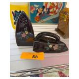 Brown Ceramic Iron-Shaped Salt and Pepper Shakers