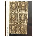 1929 Nathan Hale Block of Six Mint Stamps