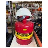 Justrite Safety Can with Hard Hat Combo