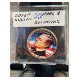 2013P Woodrow Wilson Colorized Dollar Coin