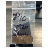10 1920 Lincoln Wheat Cents