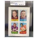 1969 Topps 4-in-1 Football Card Panel