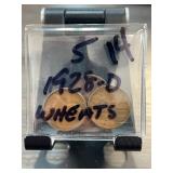 1928-D Lincoln Wheat Cents, Lot of 5