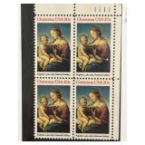 1983 Christmas USA 20c Plate Block Stamps