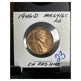 1946-D Lincoln Wheat Cent MS64 RD