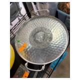 Hammered Metal Serving Tray with Handles