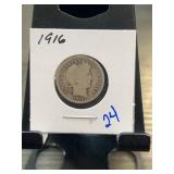 1916 Barber Dime US Silver Coin
