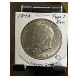1972 Eisenhower Dollar Type 1 Reverse Coin
