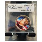 2013P Theodore Roosevelt Colorized $1 Coin