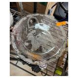 Etched Glass Nativity Scene Plate