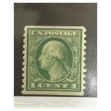 1916 Washington 1 Cent Green Coil Stamp