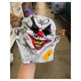 Latex Evil Clown Mask with Multicolor Details