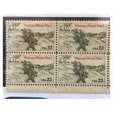 Block of Four USA 22ï¿½ WWI Veterans Stamps