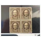 1929 2ï¿½ Nathan Hale Block of 4 MNH