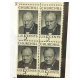 U.S. 5-Cent Churchill Stamp Pane Set of 4