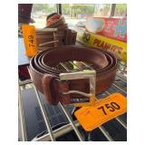 Coach Brown Leather Belt with Silver-Tone Buckle
