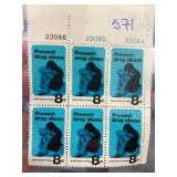 1971 US 8c Prevent Drug Abuse Plate Block
