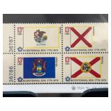 1976 Bicentennial State Flag Stamp Block