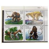 US 1996 Prehistoric Animals Stamp Block