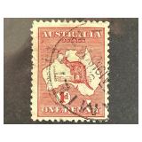 Australia 1913 One Penny Carmine Stamp