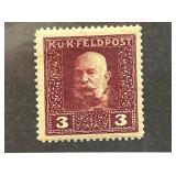 Austrian 1915 Feldpost Claret Stamp