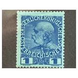 Austria 1908 1 Piastre Ultramarine Stamp