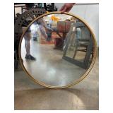 Round Wall Mirror with Gold-Tone Frame