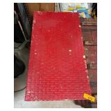 Red Wicker-Style Trunk With Hinge Lid