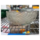 Art Glass Bowl with Frosted and Clear Design