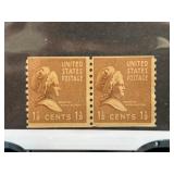 1939 Martha Washington 1.5ï¿½ Coil Pair Stamps