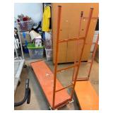 Orange Metal Rolling Utility Cart