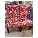 Red and Cream Accent Chairs